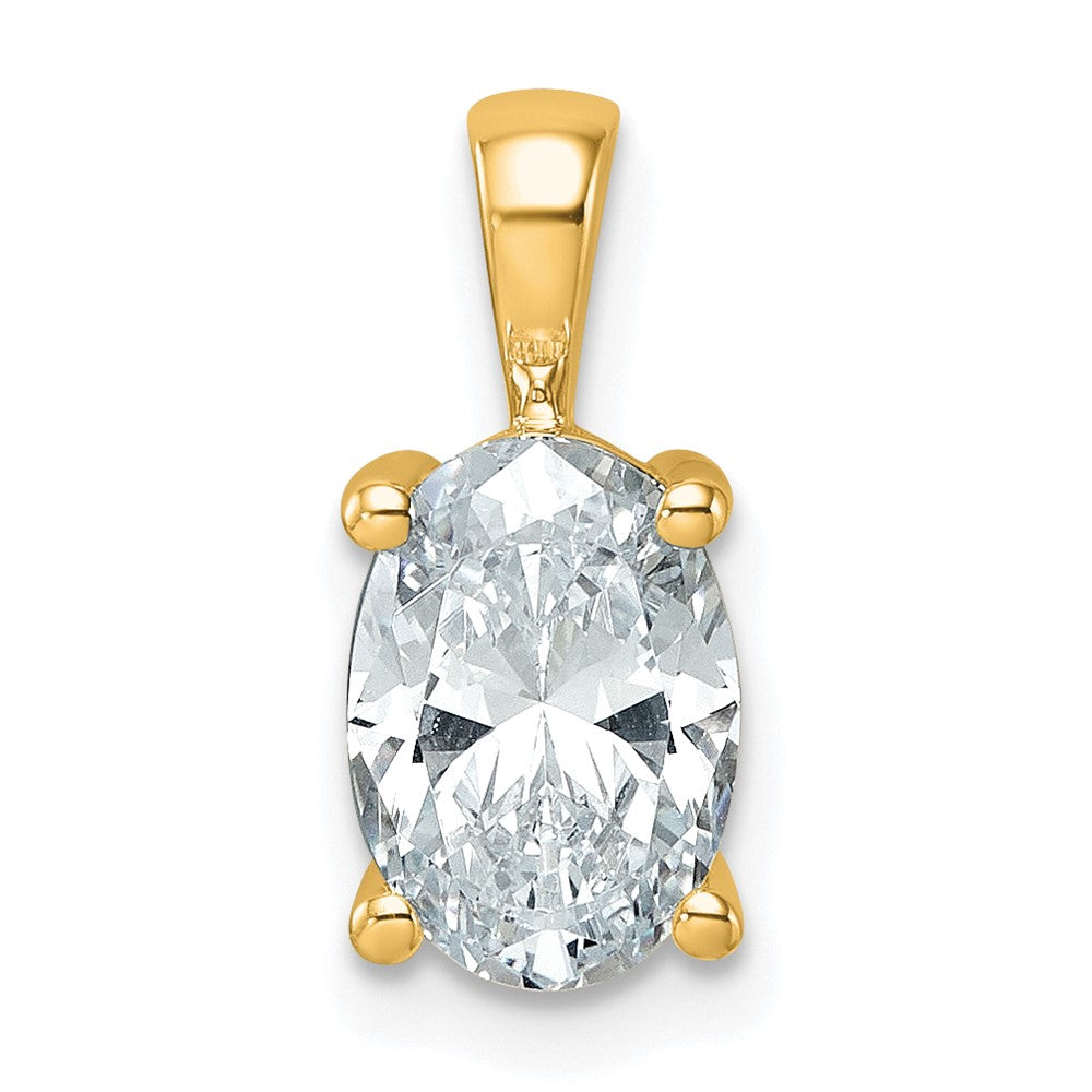 Lab Grown Diamond VS+ F+ Oval Complete Four Prong Pendant