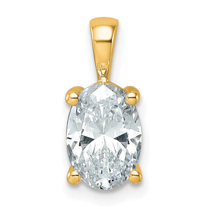 Lab Grown Diamond VS+ F+ Oval Complete Four Prong Pendant