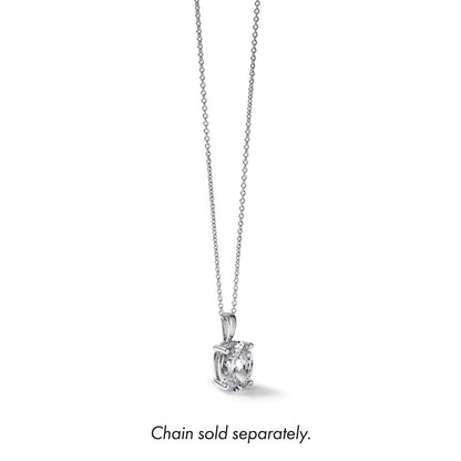 Lab Grown Diamond VS+ F+ Oval Complete Four Prong Pendant