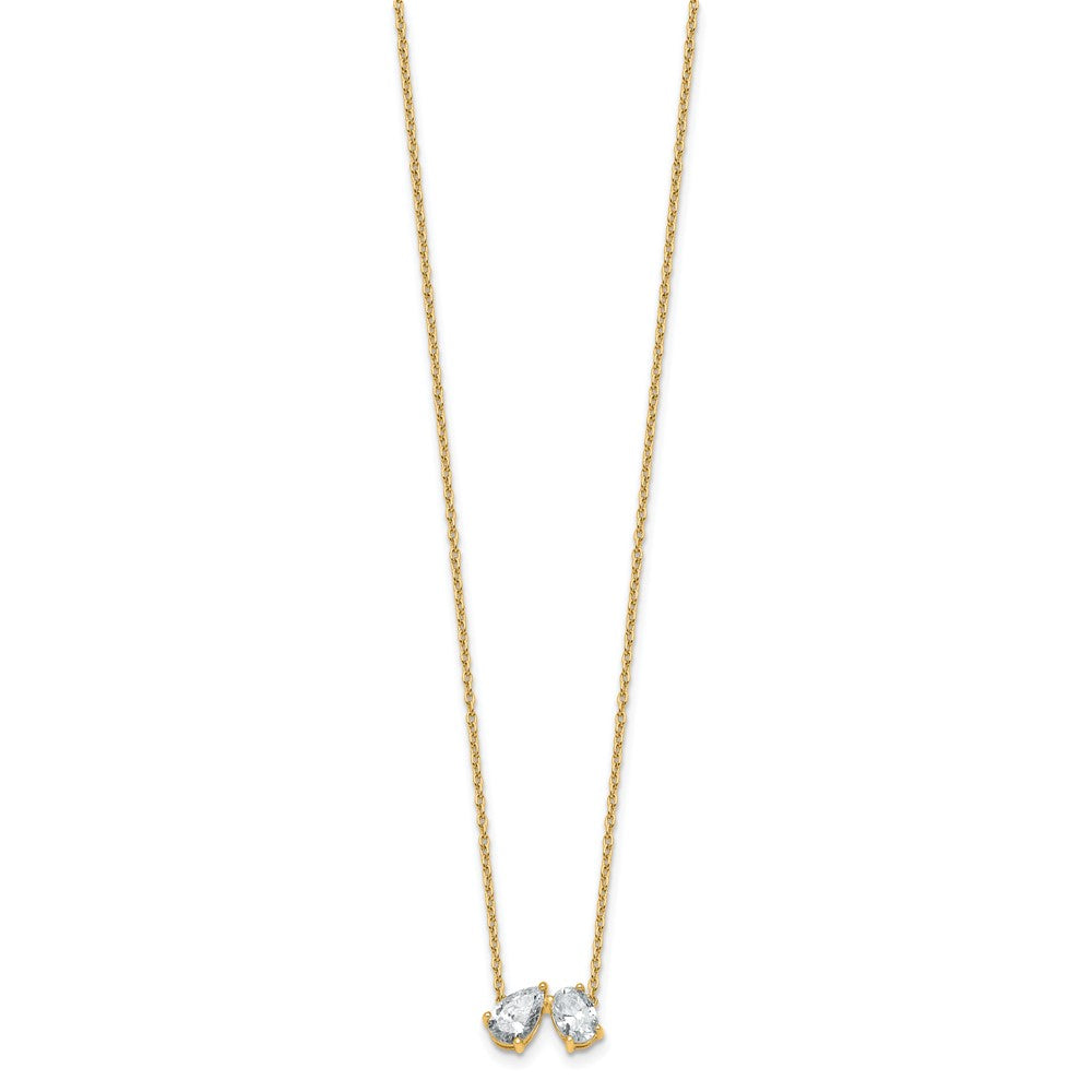 True Origin Lab Grown Diamond VS+ F+ 18 in Complete Two Stone Necklace