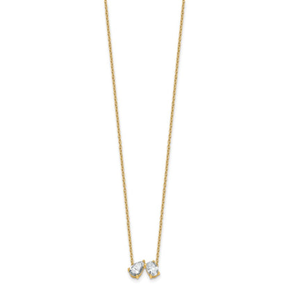 True Origin Lab Grown Diamond VS+ F+ 18 in Complete Two Stone Necklace
