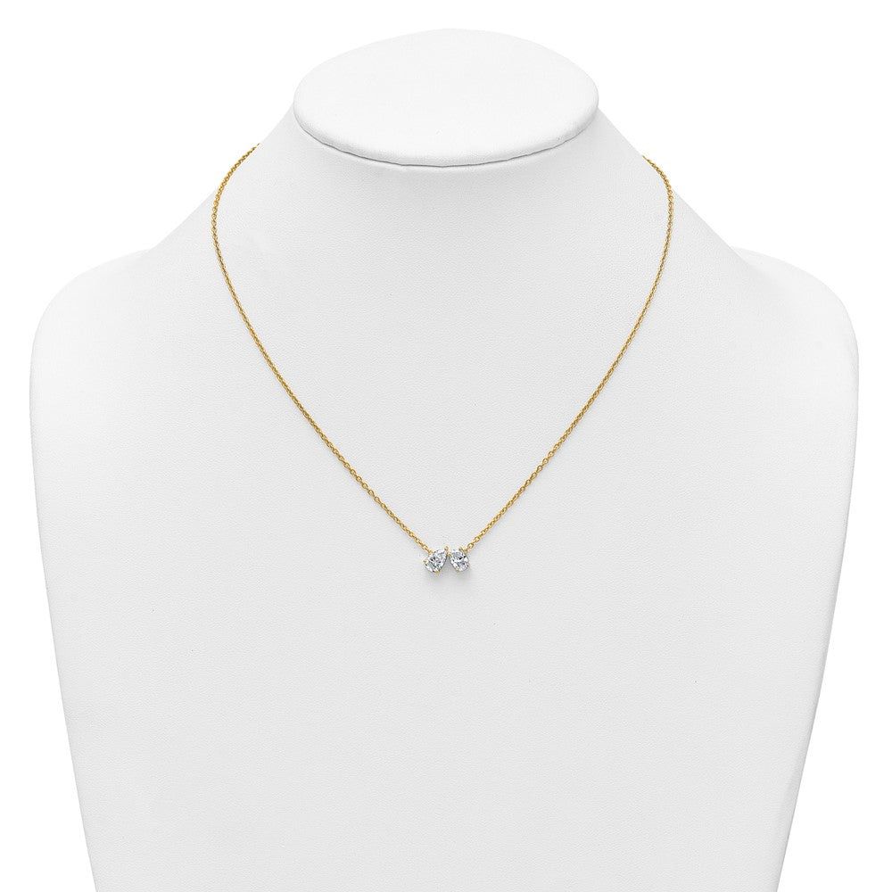 True Origin Lab Grown Diamond VS+ F+ 18 in Complete Two Stone Necklace