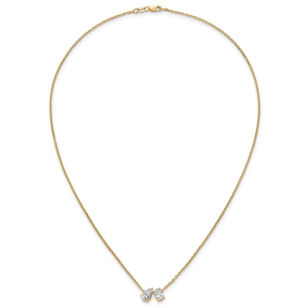 True Origin Lab Grown Diamond VS+ F+ 18 in Complete Two Stone Necklace