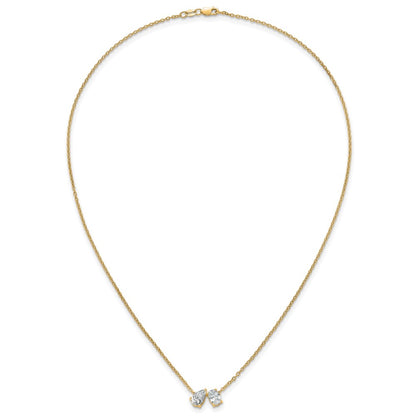 True Origin Lab Grown Diamond VS+ F+ 18 in Complete Two Stone Necklace