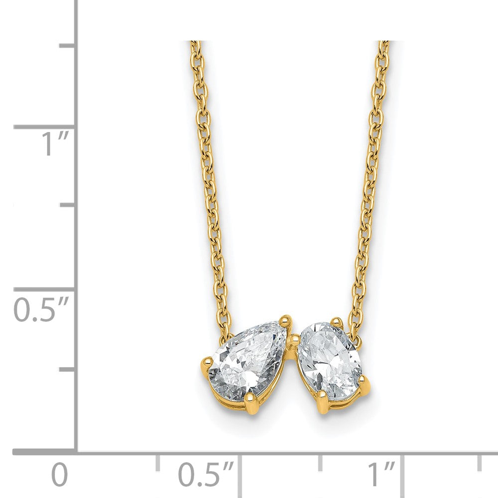 True Origin Lab Grown Diamond VS+ F+ 18 in Complete Two Stone Necklace