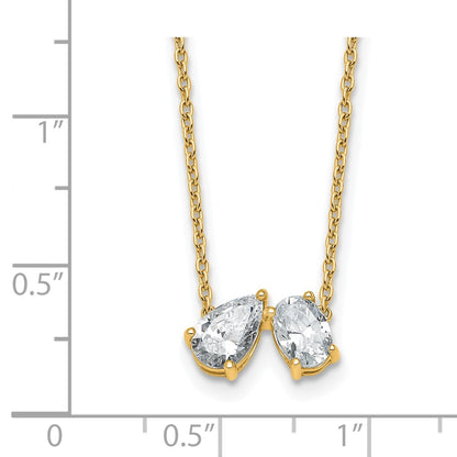 True Origin Lab Grown Diamond VS+ F+ 18 in Complete Two Stone Necklace