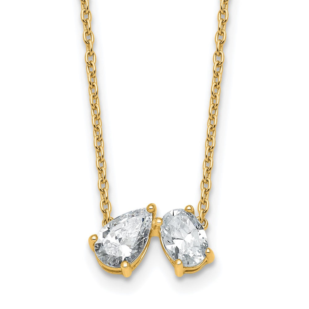 True Origin Lab Grown Diamond VS+ F+ 18 in Complete Two Stone Necklace