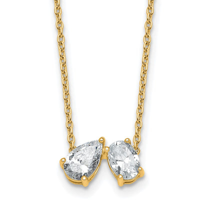 True Origin Lab Grown Diamond VS+ F+ 18 in Complete Two Stone Necklace