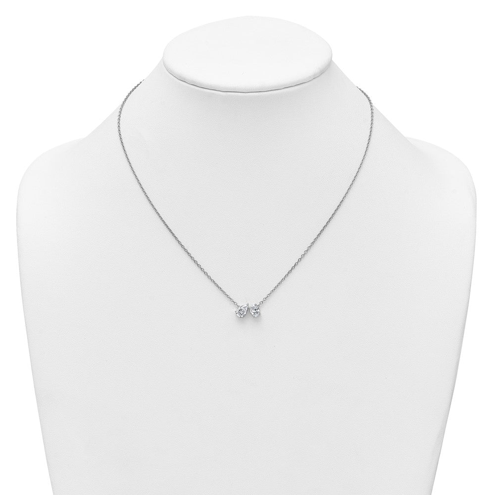 True Origin Lab Grown Diamond VS+ F+ 18 in Complete Two Stone Necklace