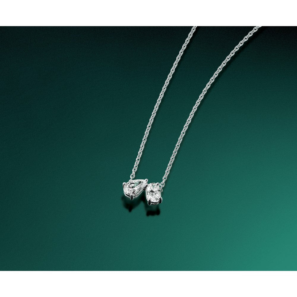 True Origin Lab Grown Diamond VS+ F+ 18 in Complete Two Stone Necklace