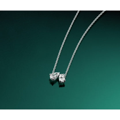 True Origin Lab Grown Diamond VS+ F+ 18 in Complete Two Stone Necklace
