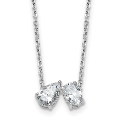 True Origin Lab Grown Diamond VS+ F+ 18 in Complete Two Stone Necklace