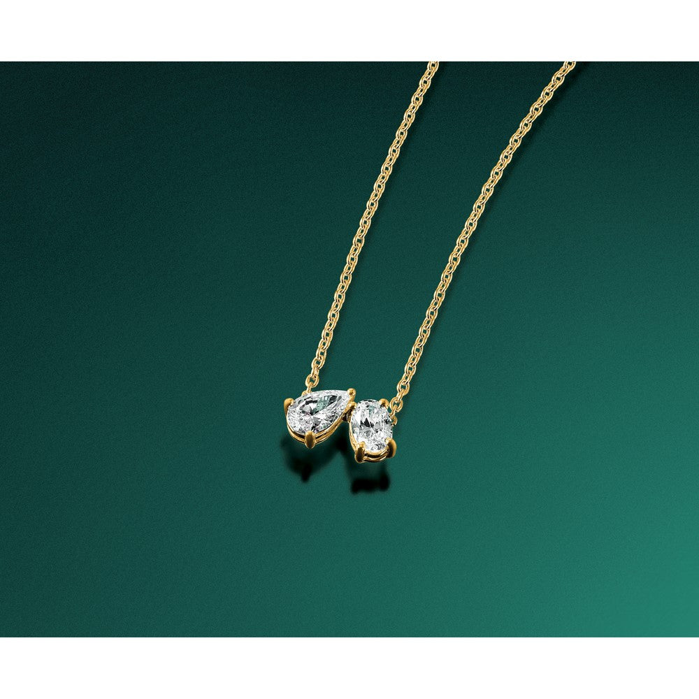 True Origin Lab Grown Diamond VS+ F+ 18 in Complete Two Stone Necklace