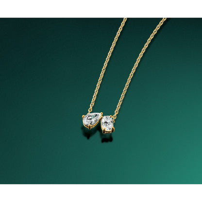 True Origin Lab Grown Diamond VS+ F+ 18 in Complete Two Stone Necklace
