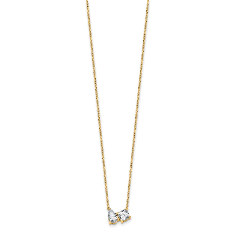 True Origin Lab Grown Diamond VS+ F+ 18 in Complete Two Stone Necklace