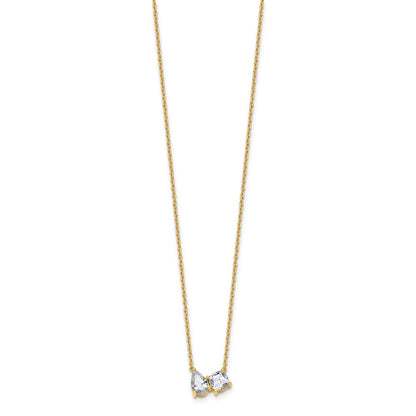 True Origin Lab Grown Diamond VS+ F+ 18 in Complete Two Stone Necklace