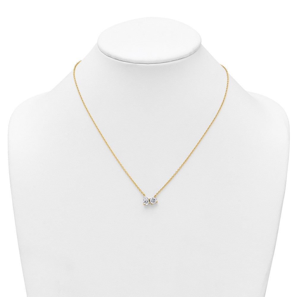 True Origin Lab Grown Diamond VS+ F+ 18 in Complete Two Stone Necklace