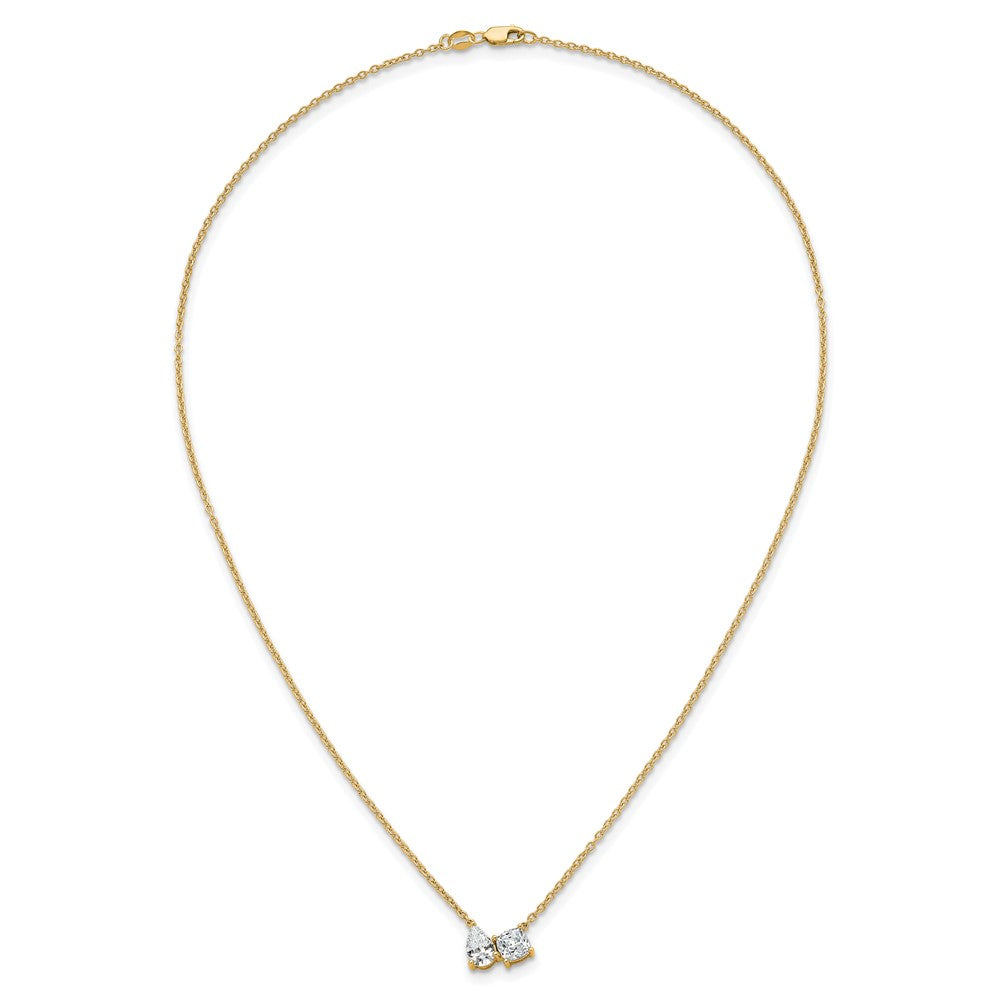 True Origin Lab Grown Diamond VS+ F+ 18 in Complete Two Stone Necklace