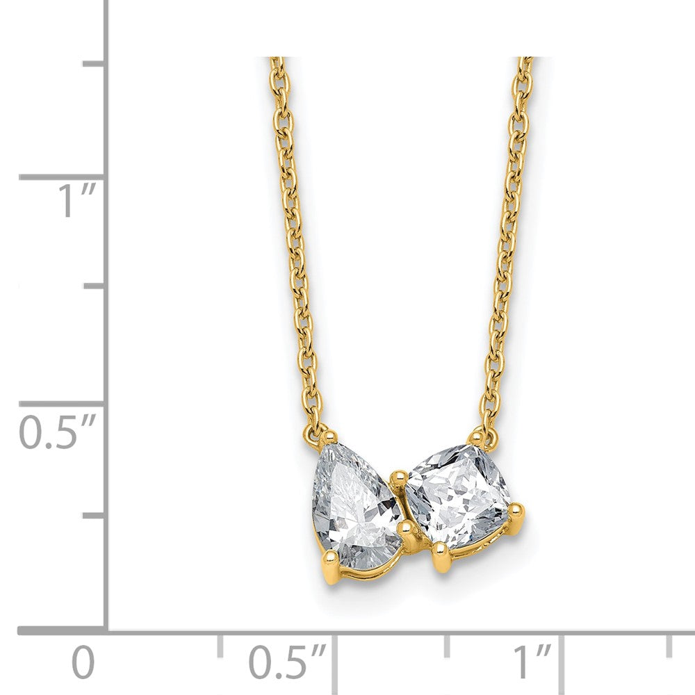 True Origin Lab Grown Diamond VS+ F+ 18 in Complete Two Stone Necklace