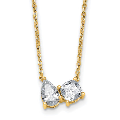 True Origin Lab Grown Diamond VS+ F+ 18 in Complete Two Stone Necklace