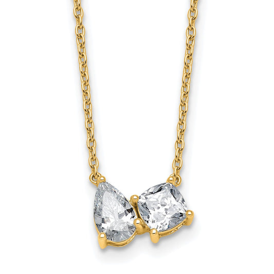 True Origin Lab Grown Diamond VS+ F+ 18 in Complete Two Stone Necklace