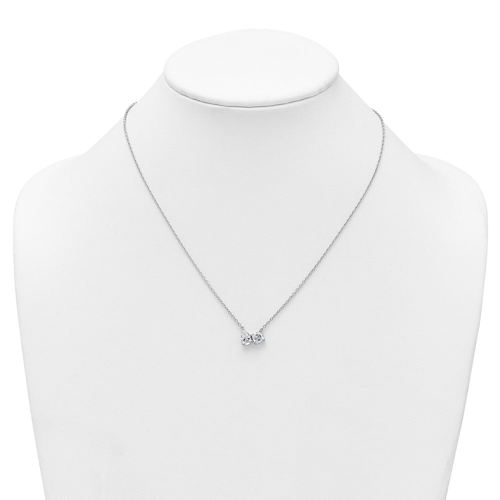 True Origin Lab Grown Diamond VS+ F+ 18 in Complete Two Stone Necklace