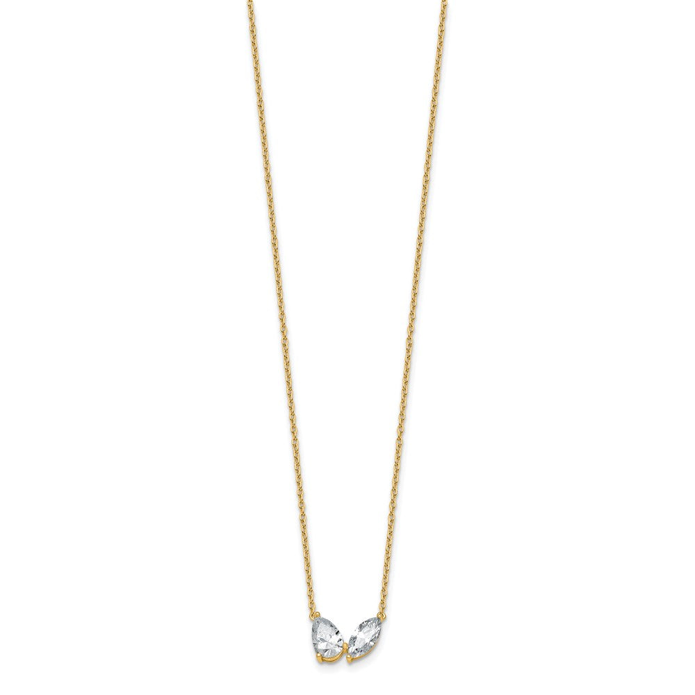 True Origin Lab Grown Diamond VS+ F+ 18 in Complete Two Stone Necklace