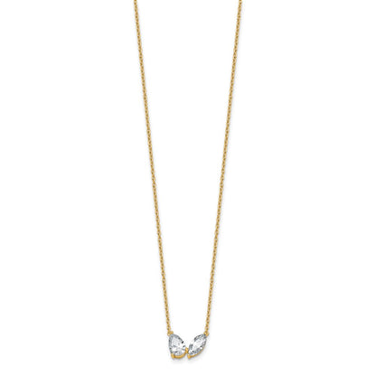 True Origin Lab Grown Diamond VS+ F+ 18 in Complete Two Stone Necklace