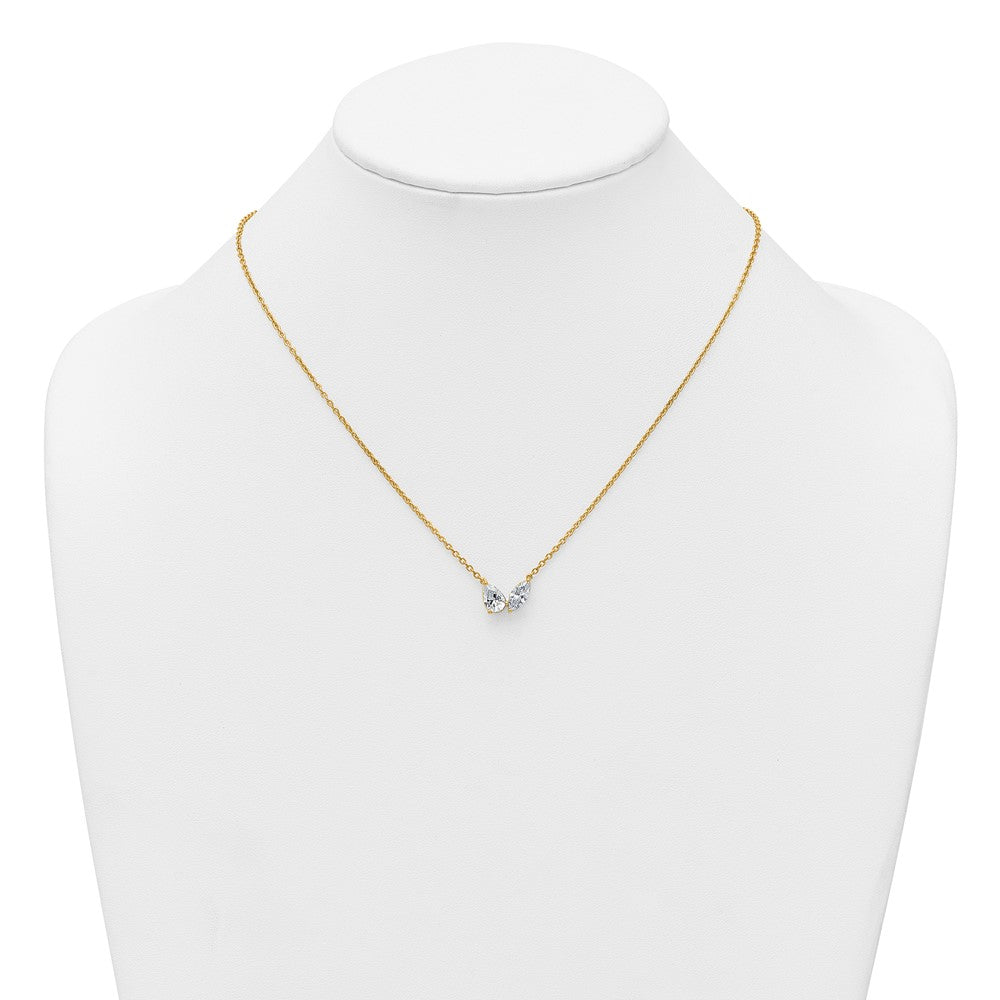 True Origin Lab Grown Diamond VS+ F+ 18 in Complete Two Stone Necklace
