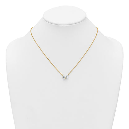 True Origin Lab Grown Diamond VS+ F+ 18 in Complete Two Stone Necklace