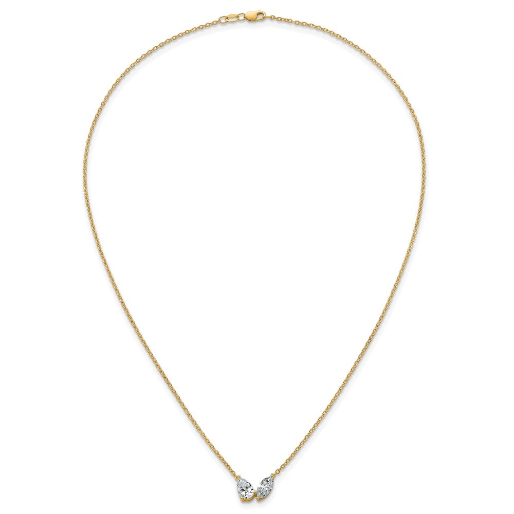 True Origin Lab Grown Diamond VS+ F+ 18 in Complete Two Stone Necklace