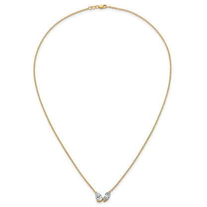 True Origin Lab Grown Diamond VS+ F+ 18 in Complete Two Stone Necklace