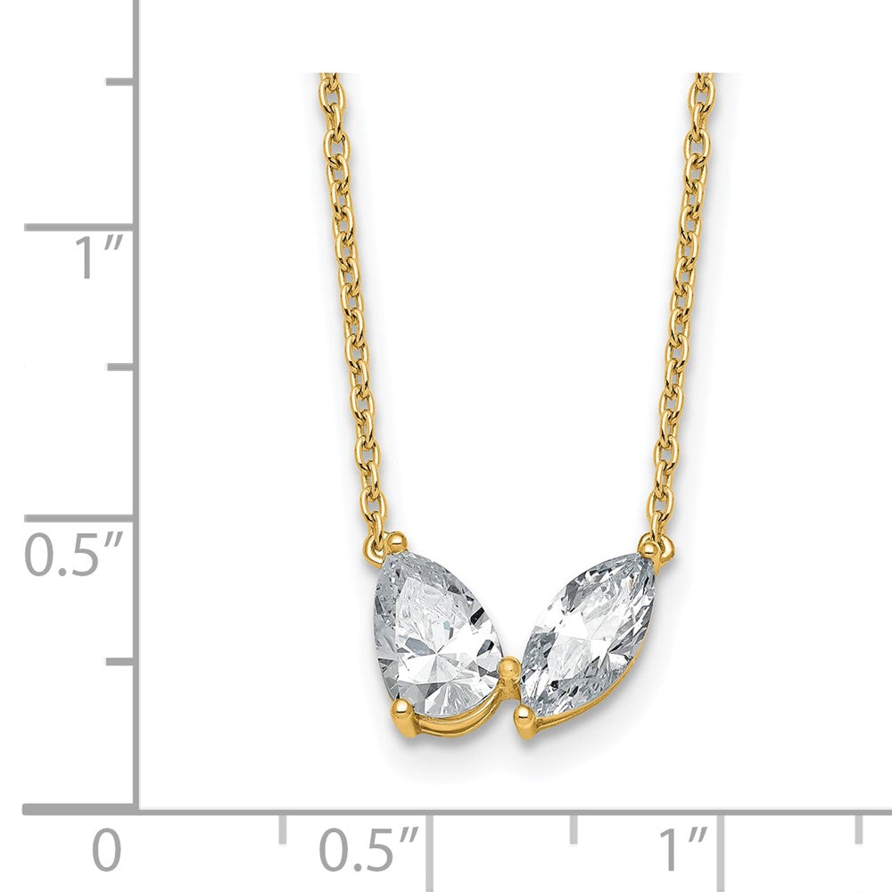 True Origin Lab Grown Diamond VS+ F+ 18 in Complete Two Stone Necklace