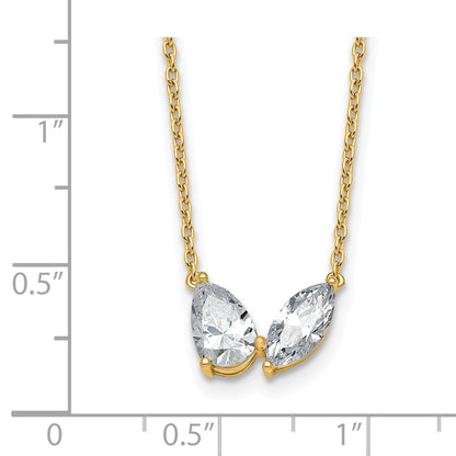 True Origin Lab Grown Diamond VS+ F+ 18 in Complete Two Stone Necklace