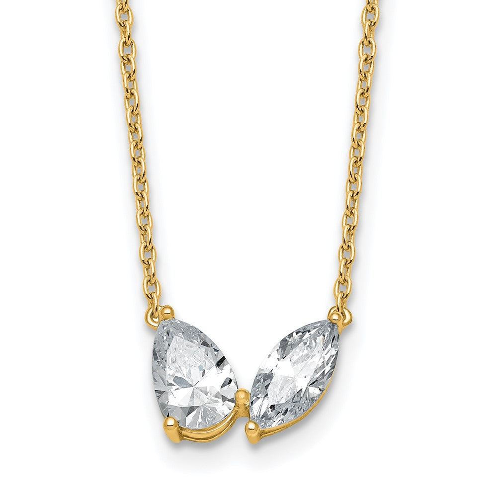 True Origin Lab Grown Diamond VS+ F+ 18 in Complete Two Stone Necklace