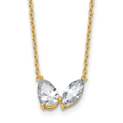 True Origin Lab Grown Diamond VS+ F+ 18 in Complete Two Stone Necklace