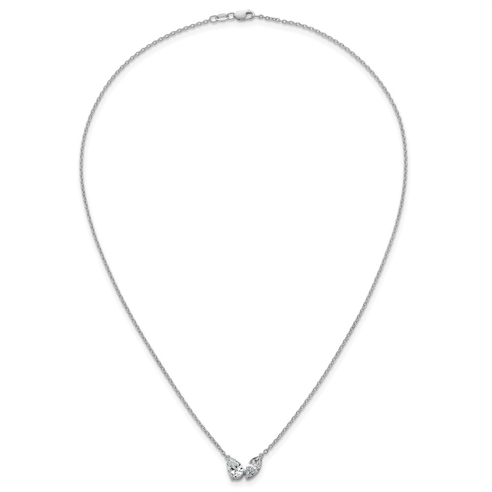 True Origin Lab Grown Diamond VS+ F+ 18 in Complete Two Stone Necklace