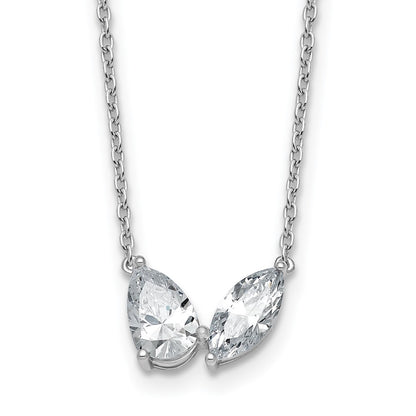 True Origin Lab Grown Diamond VS+ F+ 18 in Complete Two Stone Necklace