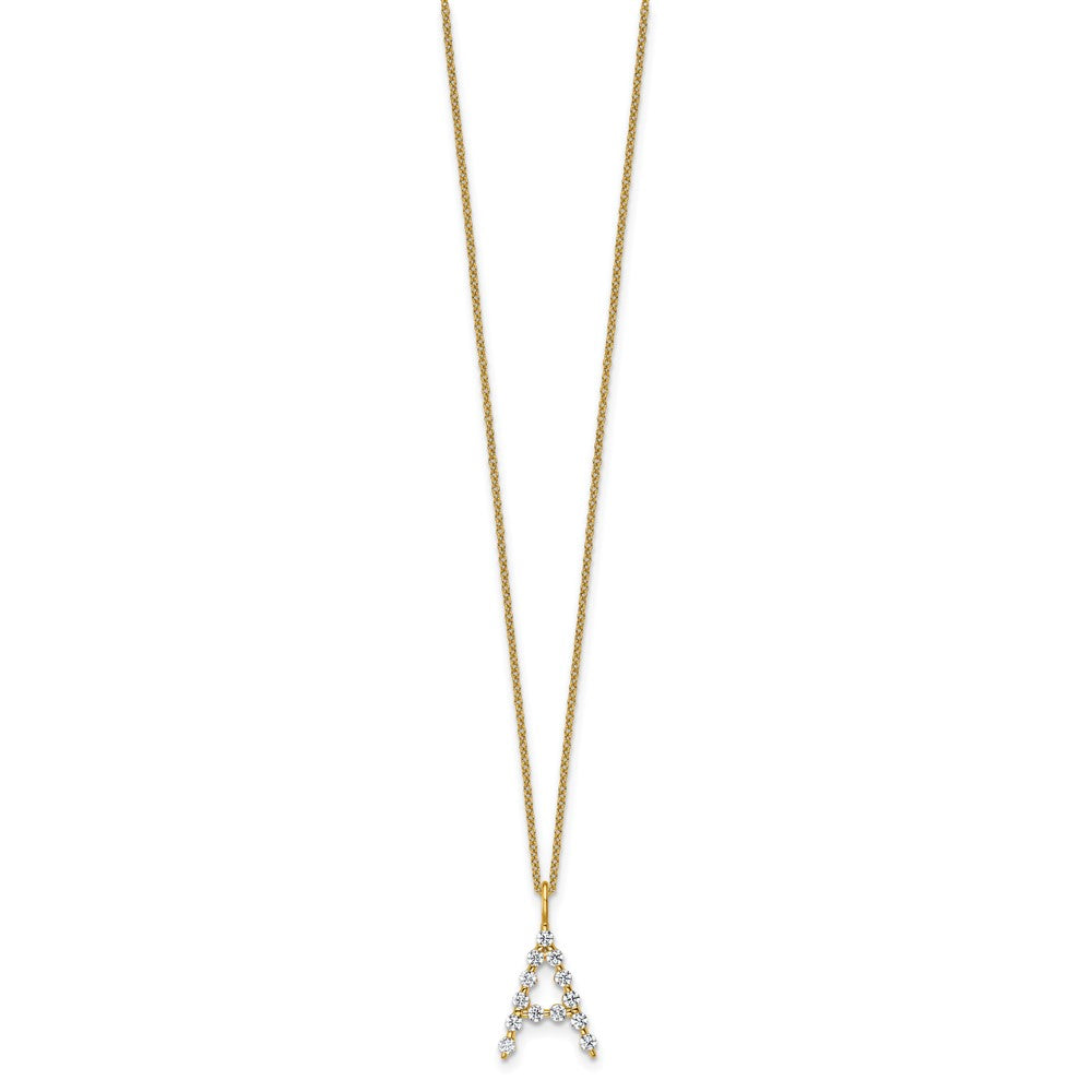 True Origin Lab Grown Diamond VS+ F+ Complete Alphabet A Pendant Necklace