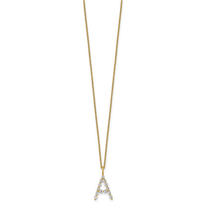 True Origin Lab Grown Diamond VS+ F+ Complete Alphabet A Pendant Necklace