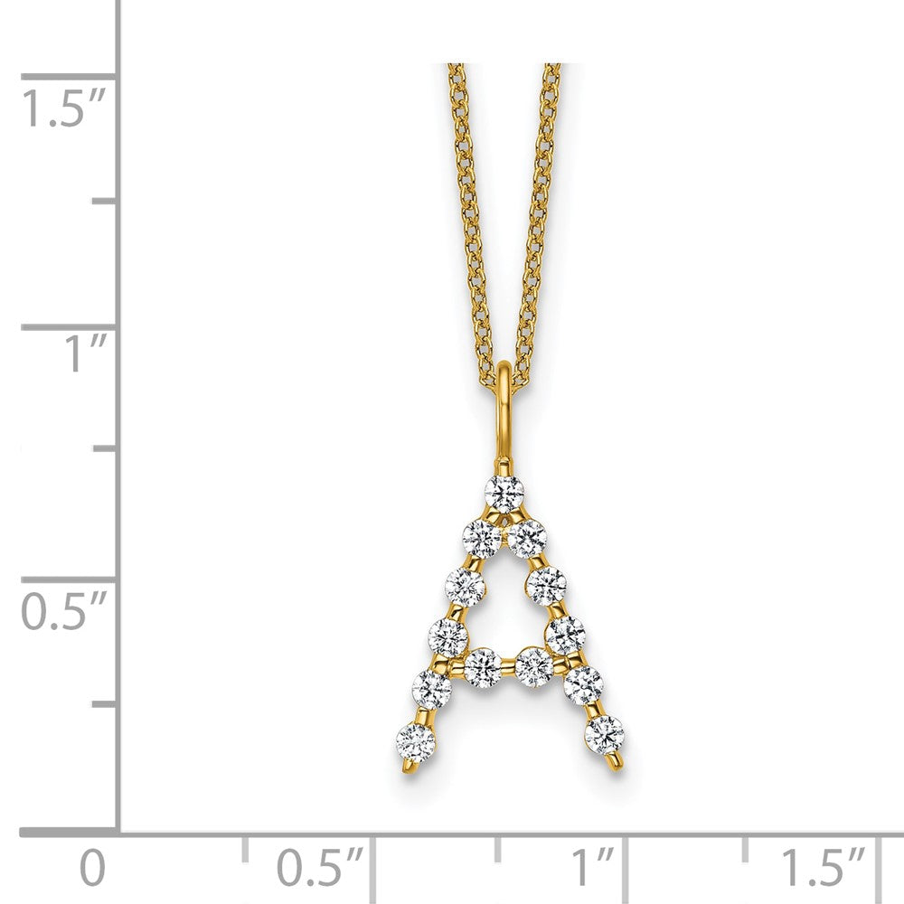 True Origin Lab Grown Diamond VS+ F+ Complete Alphabet A Pendant Necklace