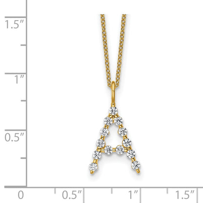 True Origin Lab Grown Diamond VS+ F+ Complete Alphabet A Pendant Necklace