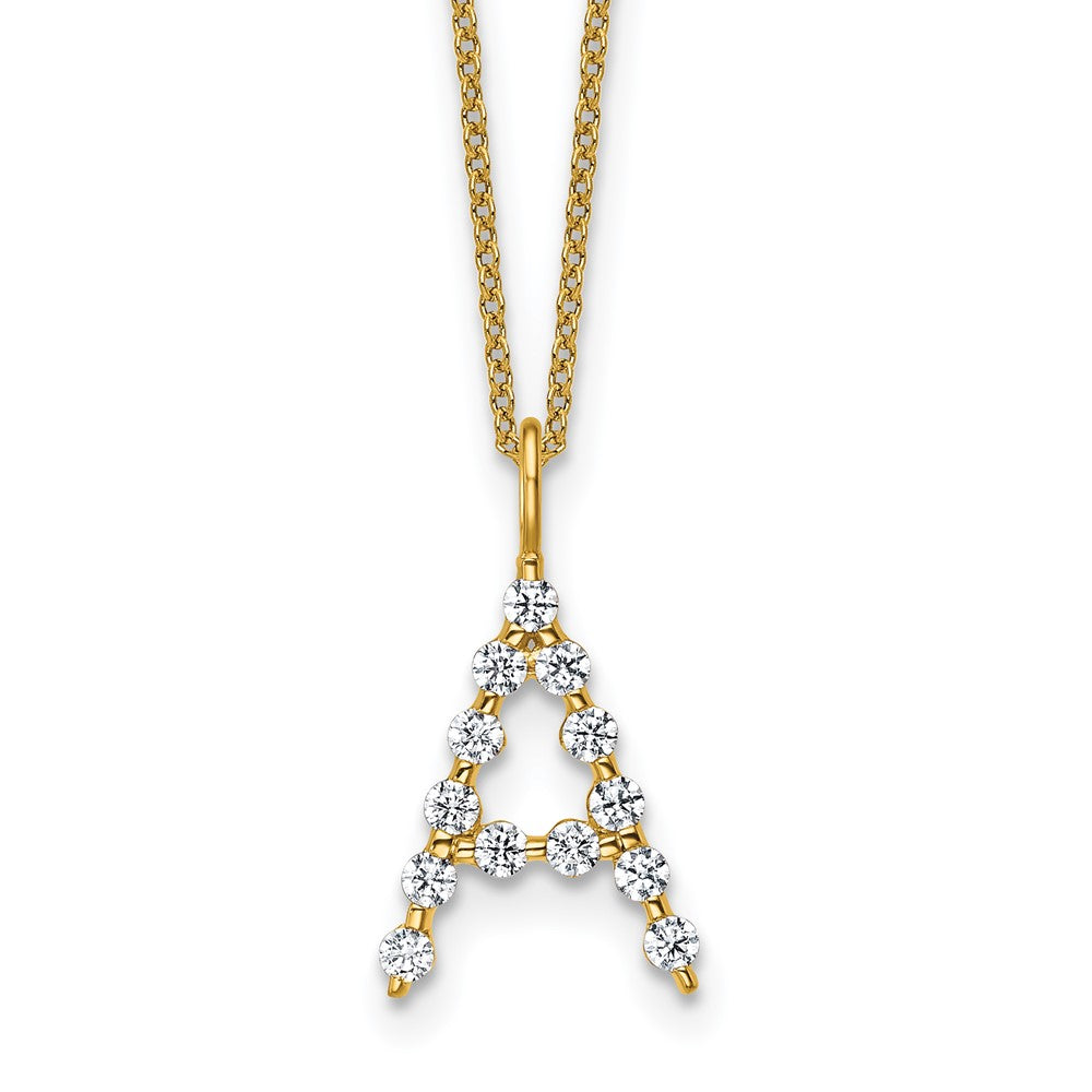 True Origin Lab Grown Diamond VS+ F+ Complete Alphabet A Pendant Necklace