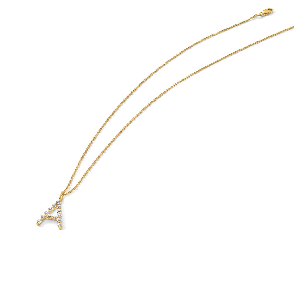 True Origin Lab Grown Diamond VS+ F+ Complete Alphabet A Pendant Necklace