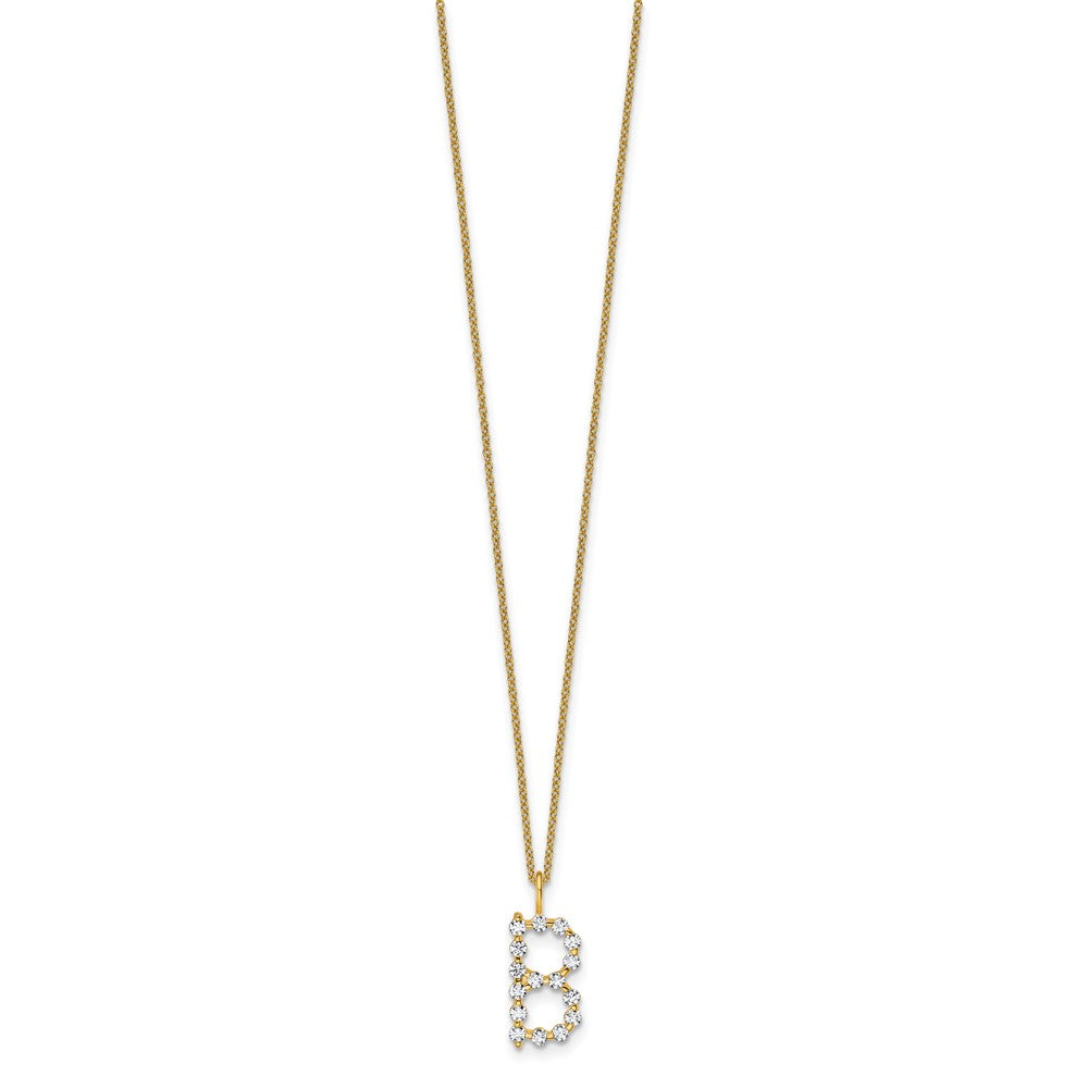 True Origin Lab Grown Diamond VS+ F+ Complete Alphabet B Pendant Necklace