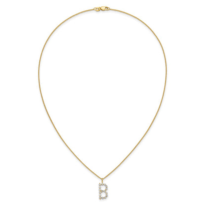 True Origin Lab Grown Diamond VS+ F+ Complete Alphabet B Pendant Necklace