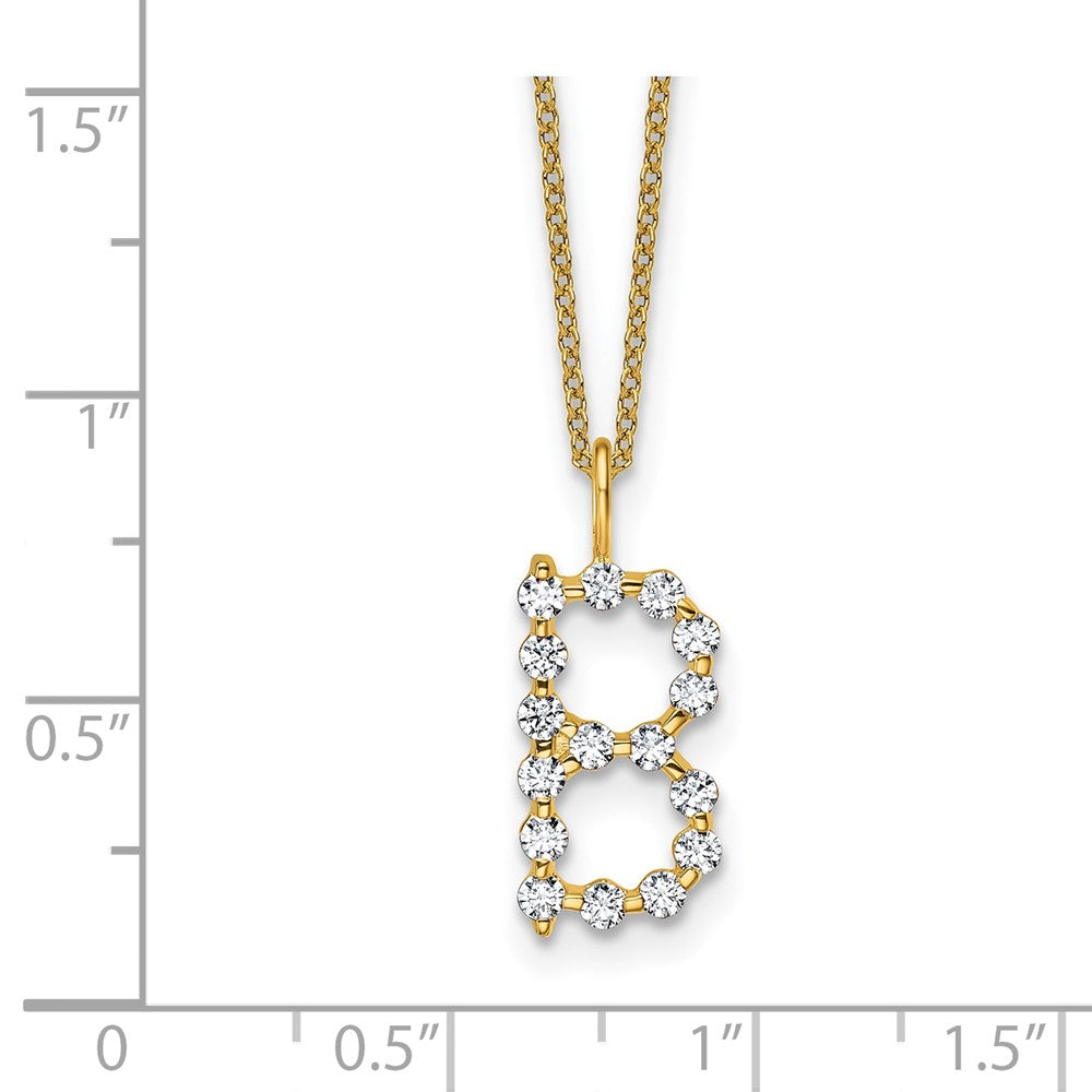 True Origin Lab Grown Diamond VS+ F+ Complete Alphabet B Pendant Necklace