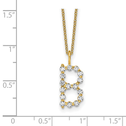 True Origin Lab Grown Diamond VS+ F+ Complete Alphabet B Pendant Necklace