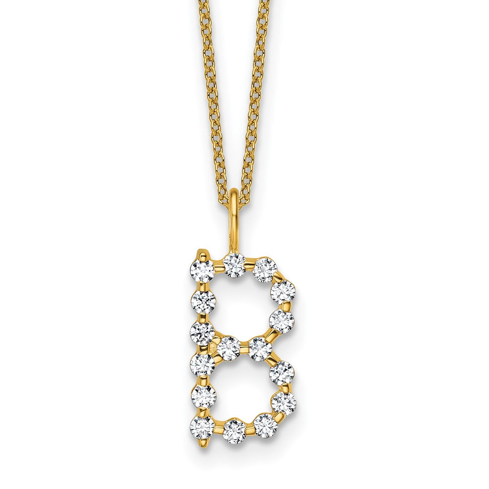 True Origin Lab Grown Diamond VS+ F+ Complete Alphabet B Pendant Necklace