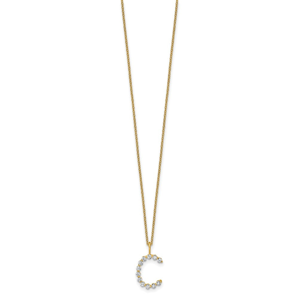True Origin Lab Grown Diamond VS+ F+ Complete Alphabet C Pendant Necklace